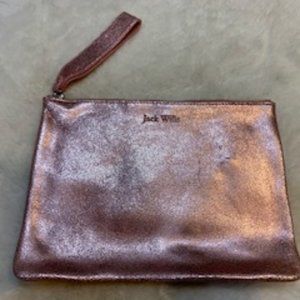 J Willis pink metallic wristlet